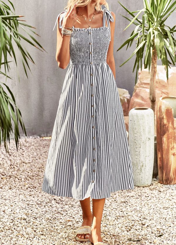 Elegant Striped Dress - Spring & Summer