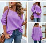 Chic Split Off-Shoulder Strap Sweater