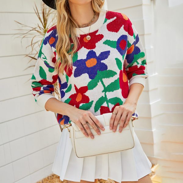 Sunflower Jacquard Sweater Women