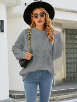 Retro Twist Sweater Women - Autumn Winter Loose Mock Neck Sweater Top