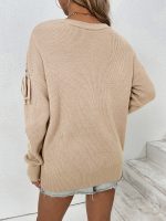 Spring Autumn Loose Round Neck Sweater Women