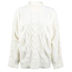 Retro Twist Sweater Women - Autumn Winter Loose Mock Neck Sweater Top