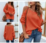 Chic Split Off-Shoulder Strap Sweater