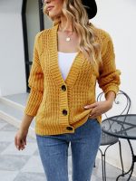 Thick Thread Cable Knit Sweater Women Cardigan Coat