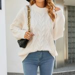 Retro Twist Sweater Women - Autumn Winter Loose Mock Neck Sweater Top