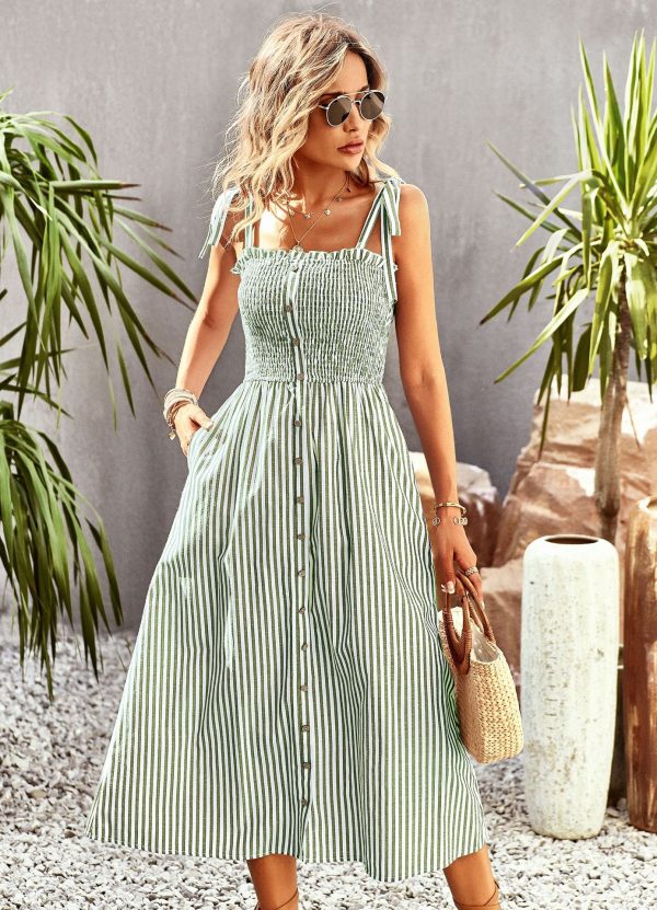 Elegant Striped Dress - Spring & Summer