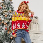 Christmas Snowman Women - Autumn Winter Pullover Christmas Snowflake Sweate