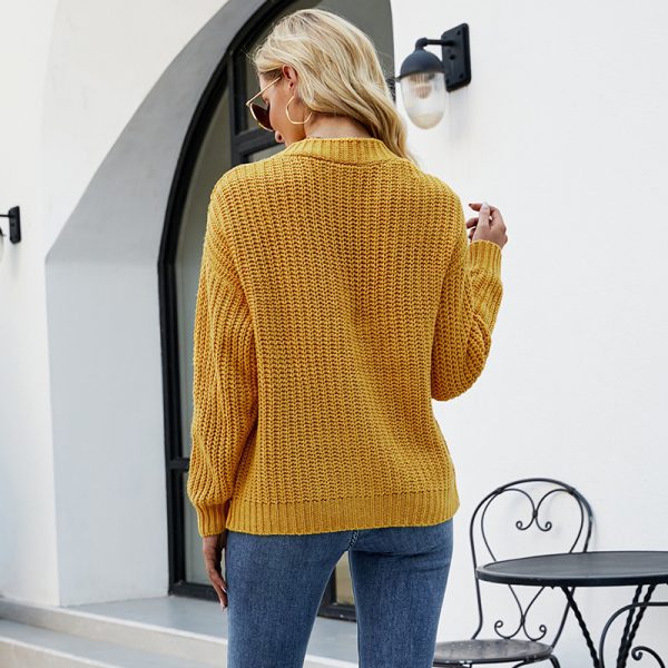 Thick Thread Cable Knit Sweater Women Cardigan Coat