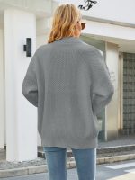 Retro Twist Sweater Women - Autumn Winter Loose Mock Neck Sweater Top