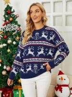 Christmas Deer Jacquard Sweater Women