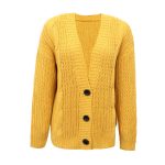 Thick Thread Cable Knit Sweater Women Cardigan Coat