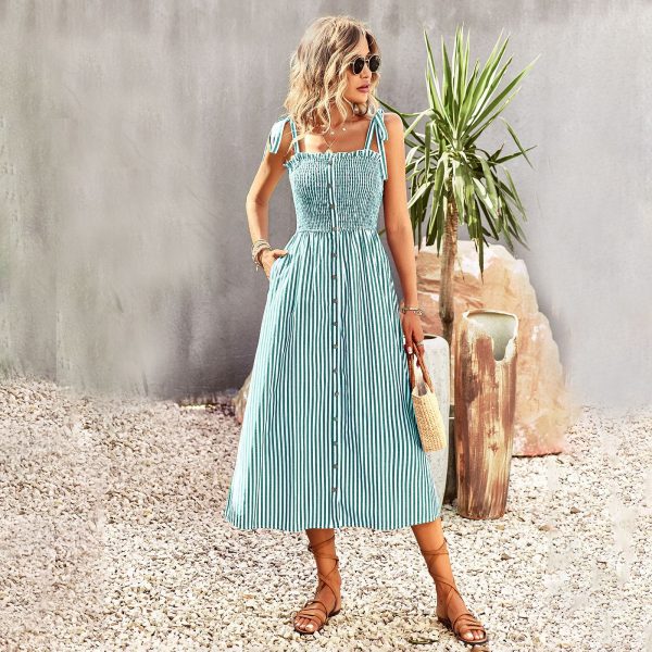 Elegant Striped Dress - Spring & Summer