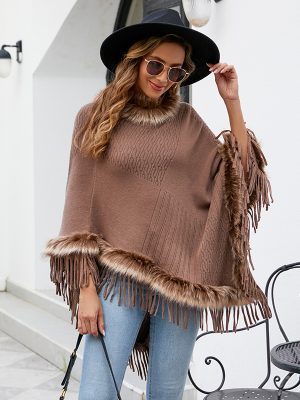 Knitted Tassel Autumn Winter Solid Color Pullover