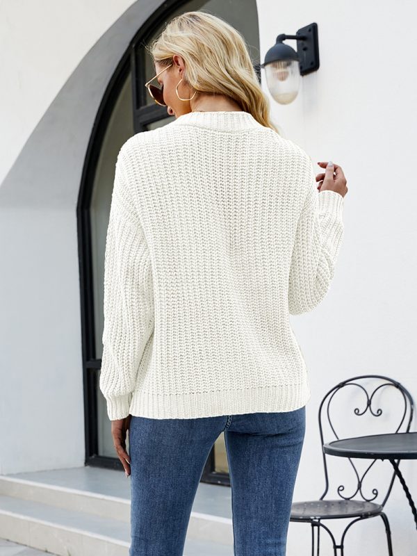 Thick Thread Cable Knit Sweater Women Cardigan Coat