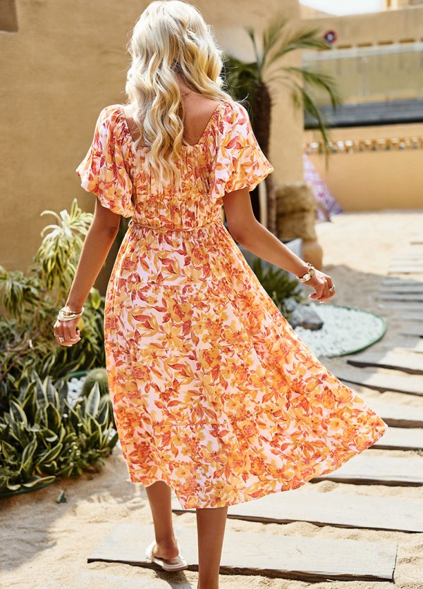 Elegant Square Neck Summer Dress