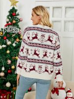 Christmas Deer Jacquard Sweater Women