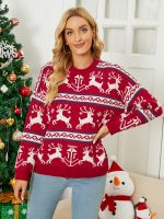 Christmas Deer Jacquard Sweater Women