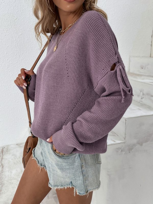 Spring Autumn Loose Round Neck Sweater Women