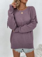 Spring Autumn Loose Round Neck Sweater Women