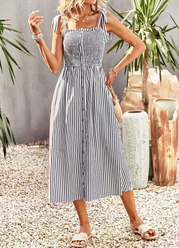 Elegant Striped Dress - Spring & Summer