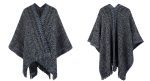 Contrast Color Plaid Ladies Tassel Cape Scarf