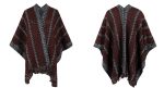 Contrast Color Plaid Ladies Tassel Cape Scarf