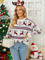 Christmas Deer Jacquard Sweater Women