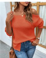 Chic Split Off-Shoulder Strap Sweater