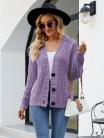 Thick Thread Cable Knit Sweater Women Cardigan Coat