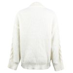 Retro Twist Sweater Women - Autumn Winter Loose Mock Neck Sweater Top