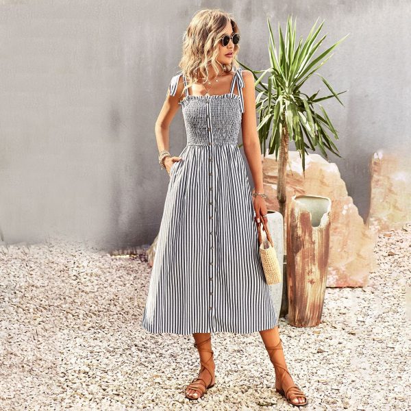 Elegant Striped Dress - Spring & Summer