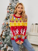 Christmas Snowman Women - Autumn Winter Pullover Christmas Snowflake Sweate