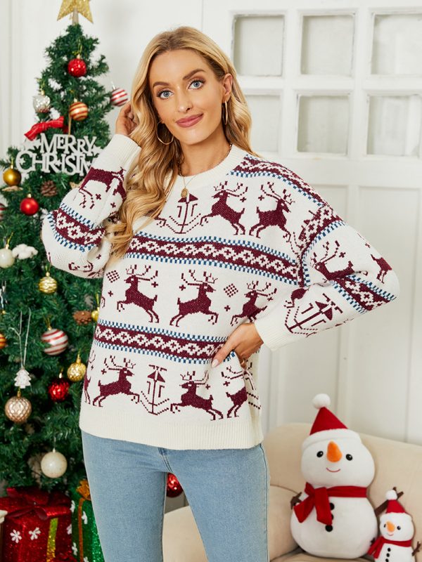 Christmas Deer Jacquard Sweater Women