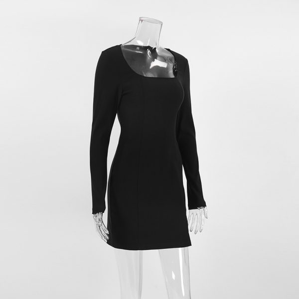 French Hepburn-Inspired Black Spring Dress