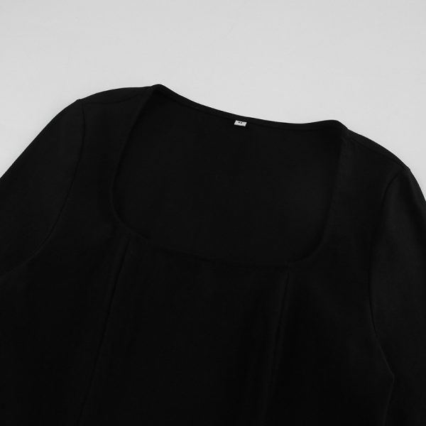 French Hepburn-Inspired Black Spring Dress
