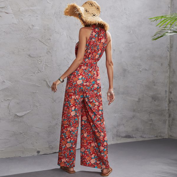 Sleeveless Halter Wide-Leg Jumpsuit