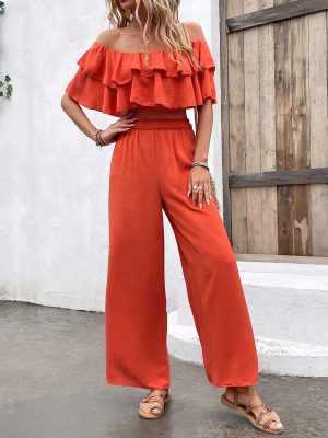 Sexy Ruffled Off-Shoulder Top and High