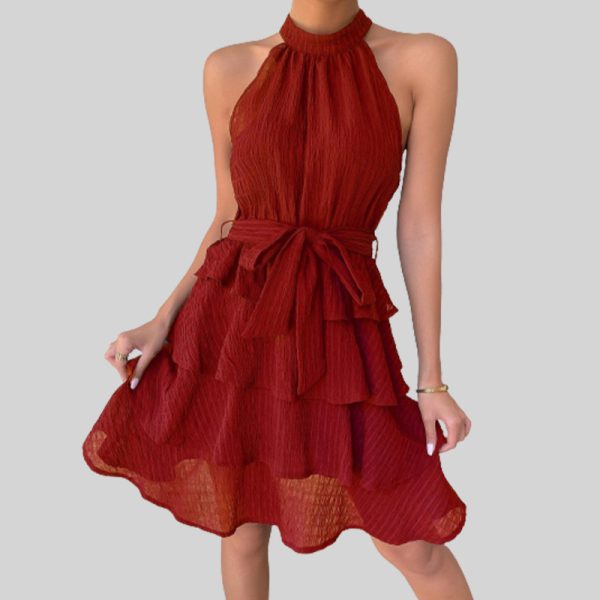 Stitched Ruffled Beach Dress for Women