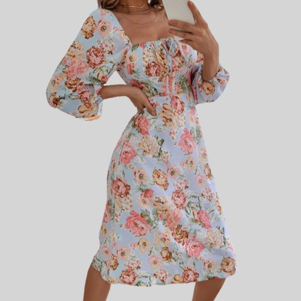 Floral Print Sexy Dress for Ladies