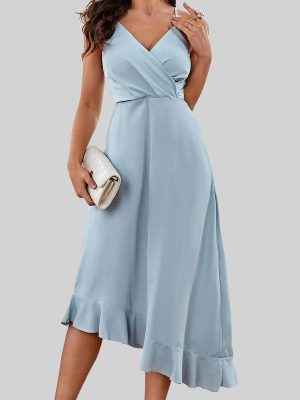 Backless Beach Spaghetti Strap Ruffle Dress