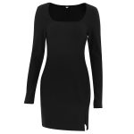 French Hepburn-Inspired Black Spring Dress