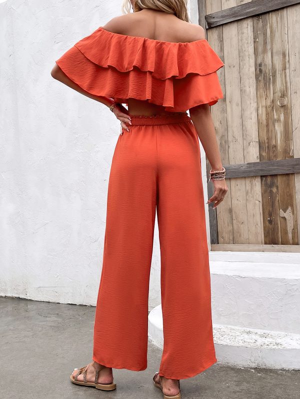 Sexy Ruffled Off-Shoulder Top and High