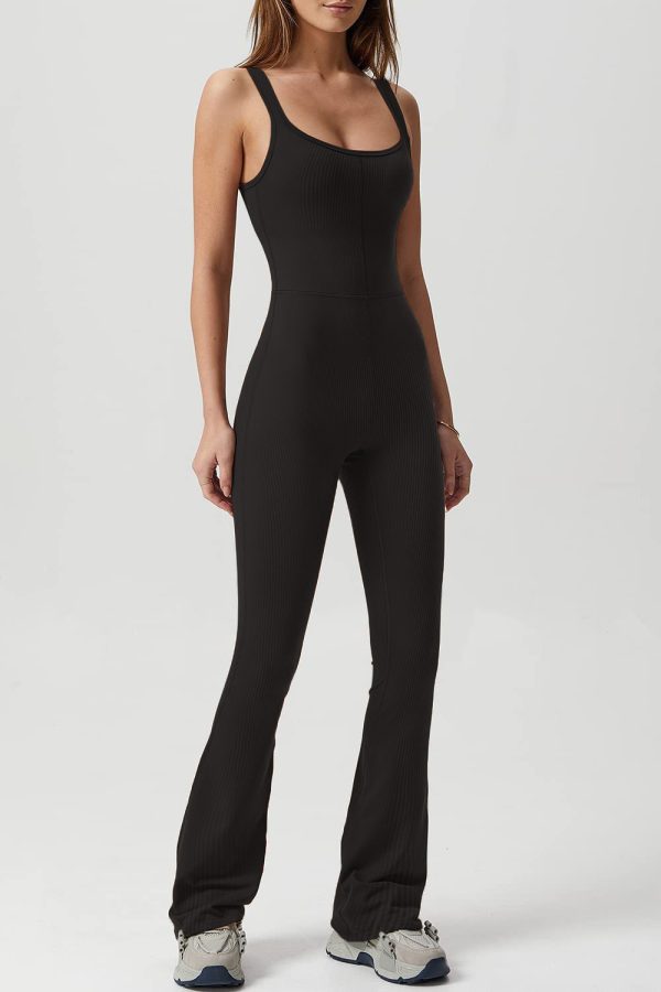 Tight Stretch Solid Color Jumpsuit