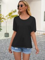Lace Cutout Short Sleeve T-Shirt for Women