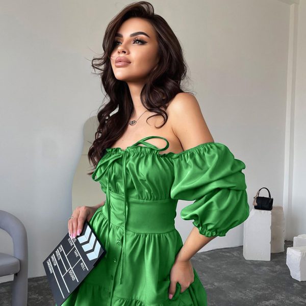 Halter Puff Sleeve Sexy Summer Dress