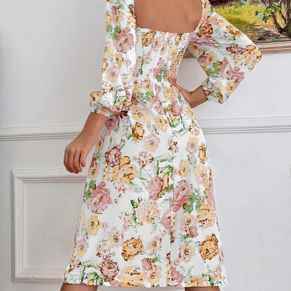 Floral Print Sexy Dress for Ladies