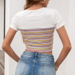 Slim Fit Cropped Short Sleeve T-Shirt for Women