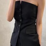 Sleeveless Black Waistcoat Vest