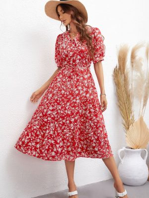 Best Short Sleeve Printed Women's Dress