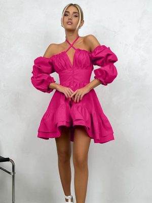 Halter Puff Sleeve Sexy Summer Dress